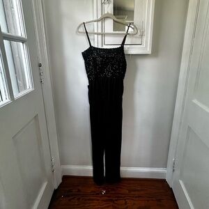 Vintage black sequin disco jumpsuit